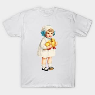 Vintage Easter Girl with Chicks T-Shirt